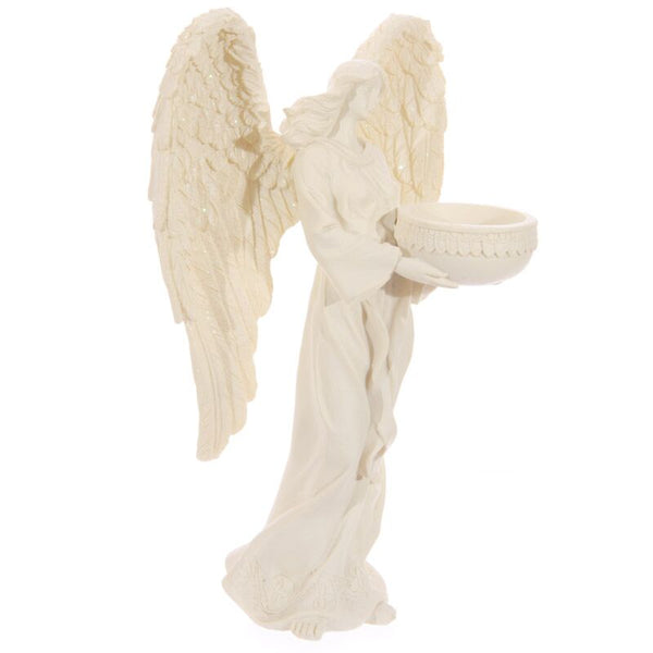 Standing Angel Figurine Tea Light Candle Holder