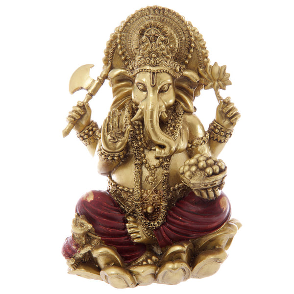 Gold and Red Ganesh Statue