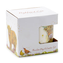 Jan Pashley Highland Coo Cow Mug and Coaster Set