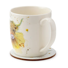 Jan Pashley Highland Coo Cow Mug and Coaster Set