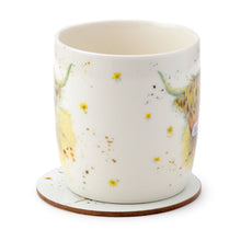 Jan Pashley Highland Coo Cow Mug and Coaster Set