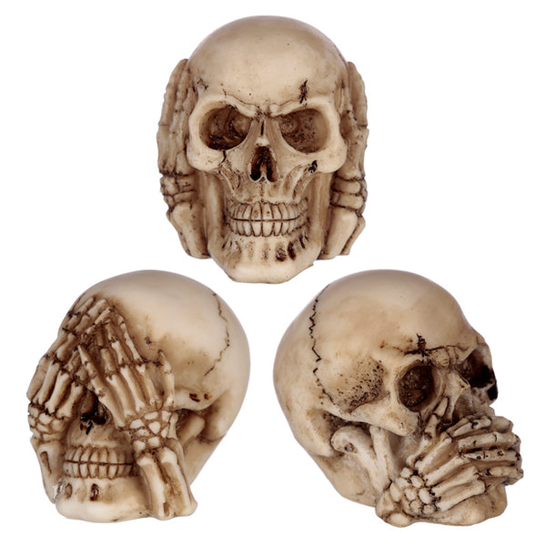 See No, Hear No, Speak No Evil Skulls Set