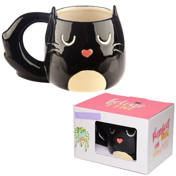 Feline Fine Black Cat Mug