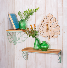 Green Glass Bud Vases Set
