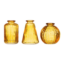 Yellow Glass Bud Vases Set